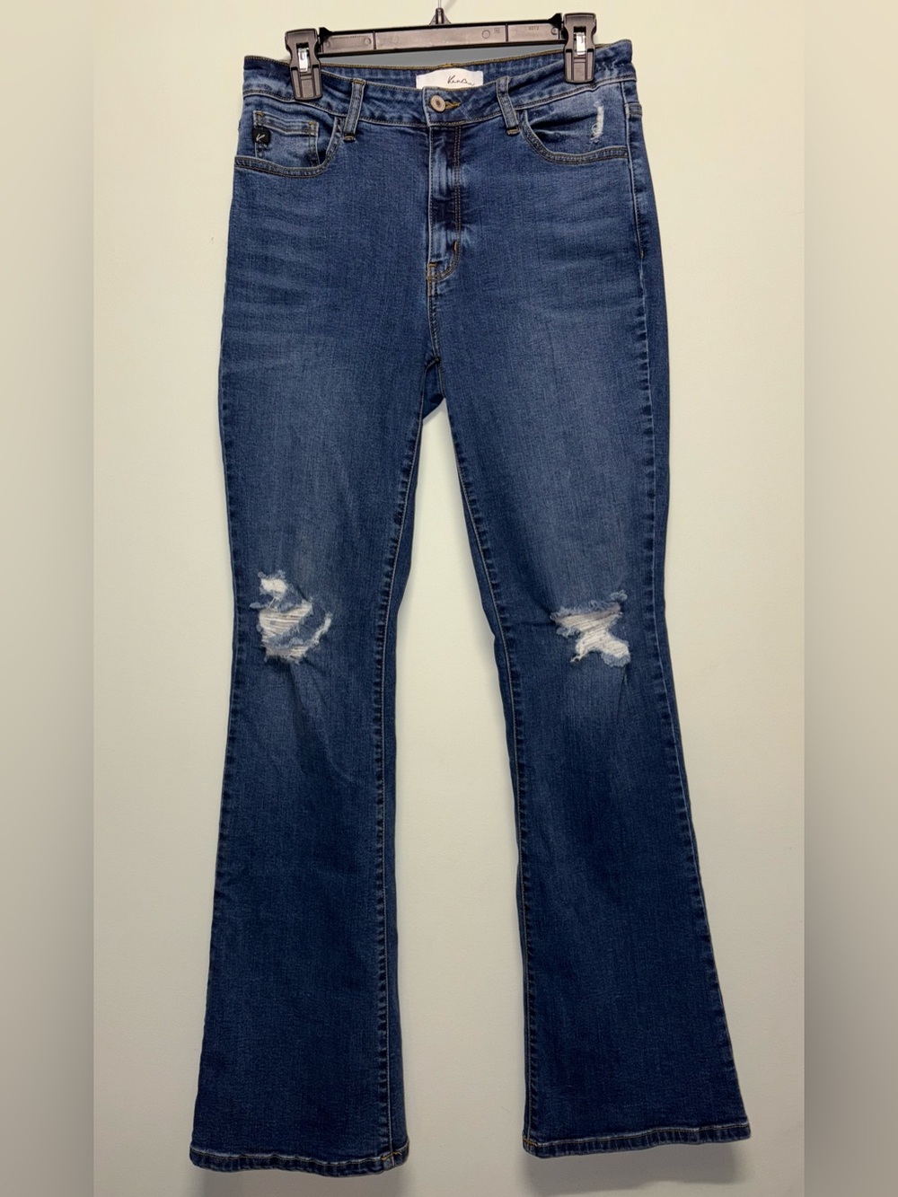 KanCan Distressed Dark Blue Flare Jeans Women’s 11/29 - Picture 1 of 11